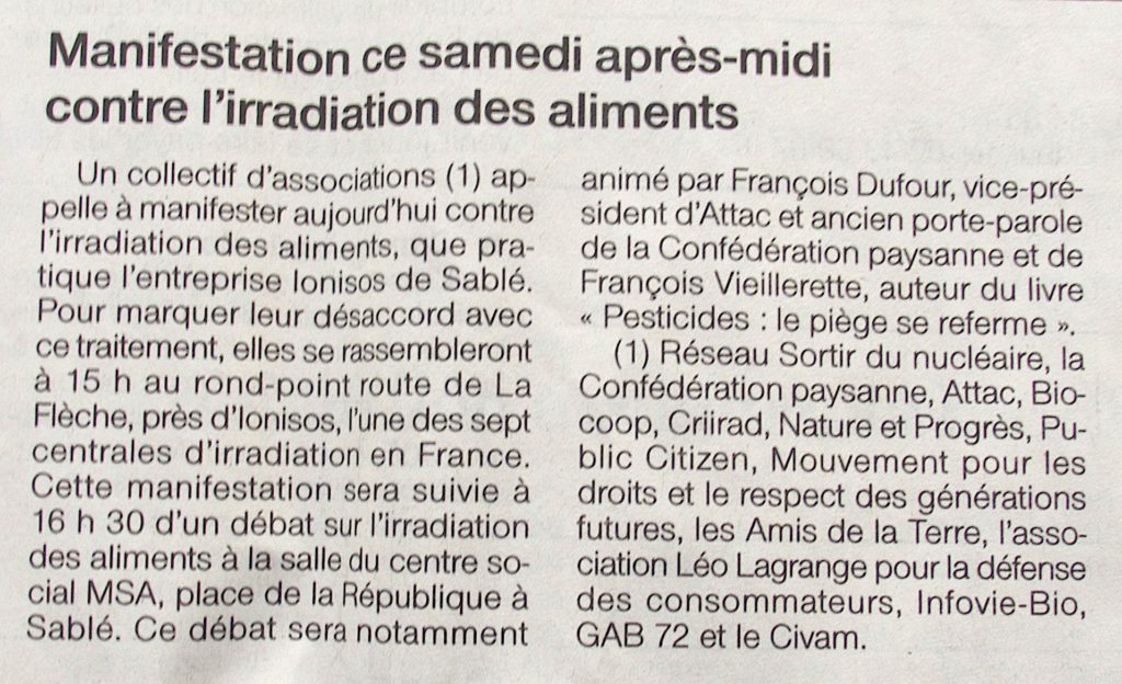 Coupure de presse OF