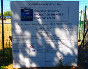 Fillé s/Sarthe ferme solaire Avis de chantier