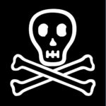 Tête de mort noir au blanc